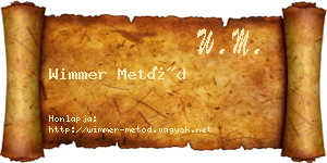 Wimmer Metód névjegykártya